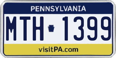 PA license plate MTH1399