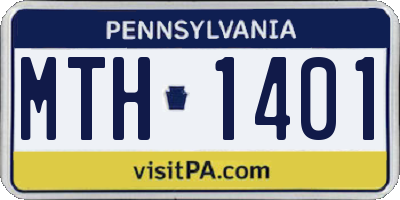 PA license plate MTH1401
