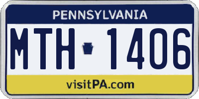 PA license plate MTH1406