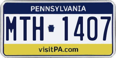 PA license plate MTH1407