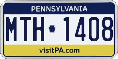 PA license plate MTH1408