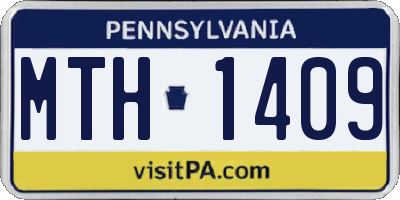 PA license plate MTH1409