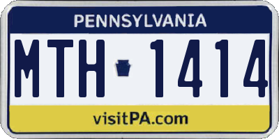 PA license plate MTH1414