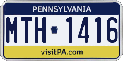 PA license plate MTH1416