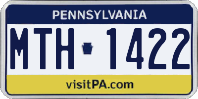 PA license plate MTH1422