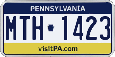 PA license plate MTH1423