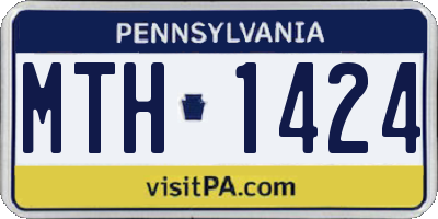 PA license plate MTH1424