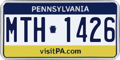 PA license plate MTH1426