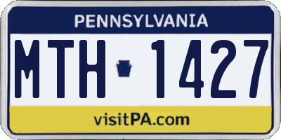 PA license plate MTH1427
