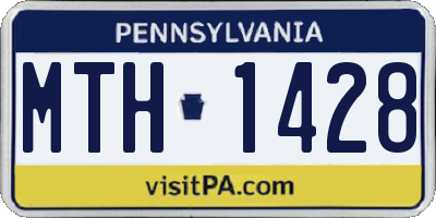 PA license plate MTH1428