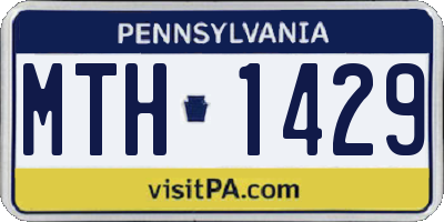 PA license plate MTH1429