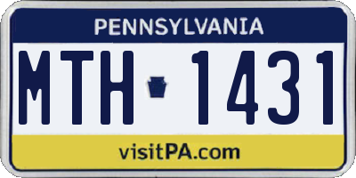 PA license plate MTH1431