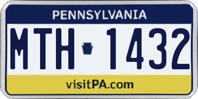 PA license plate MTH1432