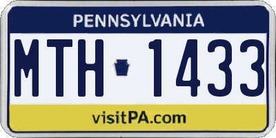 PA license plate MTH1433