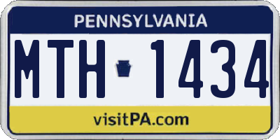 PA license plate MTH1434