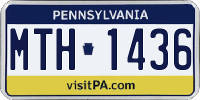 PA license plate MTH1436