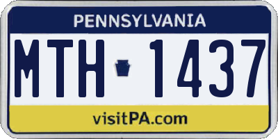 PA license plate MTH1437