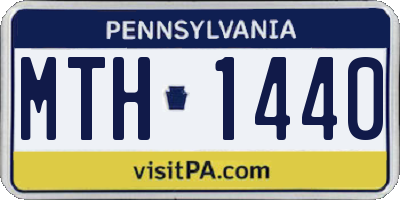 PA license plate MTH1440