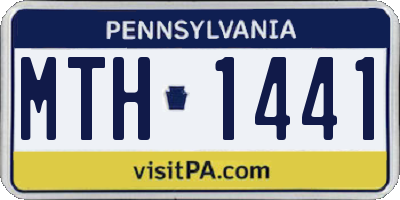 PA license plate MTH1441