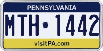 PA license plate MTH1442