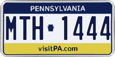 PA license plate MTH1444