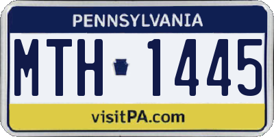 PA license plate MTH1445
