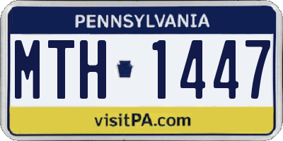 PA license plate MTH1447