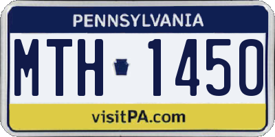 PA license plate MTH1450