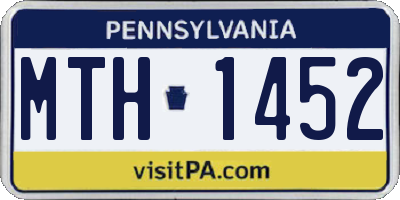 PA license plate MTH1452