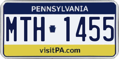 PA license plate MTH1455