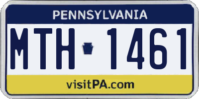 PA license plate MTH1461