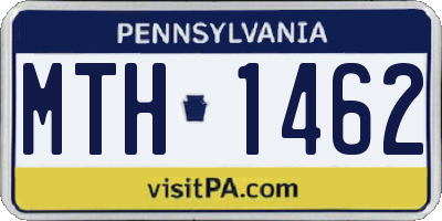 PA license plate MTH1462