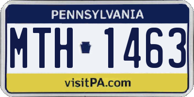 PA license plate MTH1463