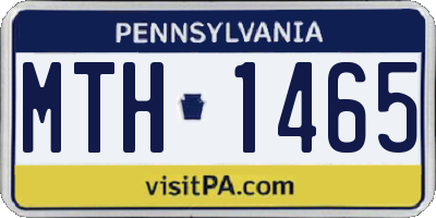 PA license plate MTH1465
