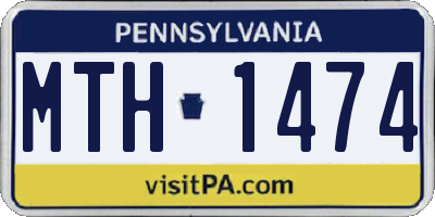 PA license plate MTH1474