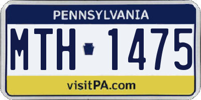 PA license plate MTH1475
