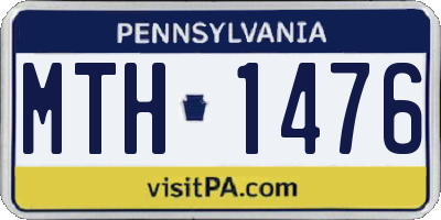 PA license plate MTH1476