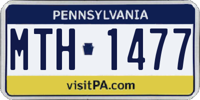 PA license plate MTH1477
