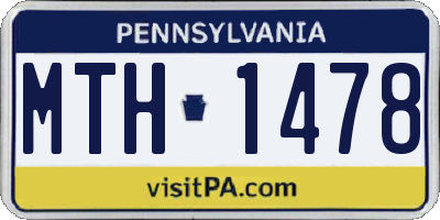 PA license plate MTH1478
