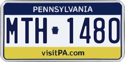 PA license plate MTH1480