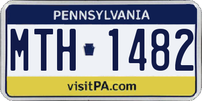 PA license plate MTH1482