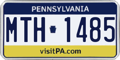 PA license plate MTH1485