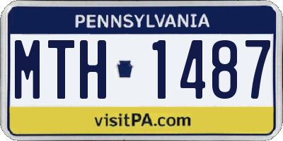 PA license plate MTH1487