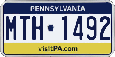 PA license plate MTH1492