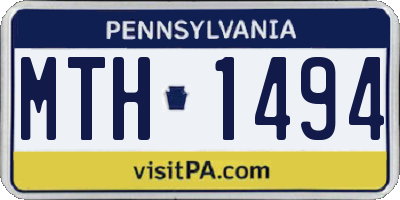 PA license plate MTH1494