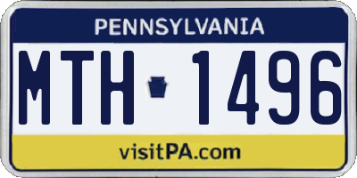 PA license plate MTH1496
