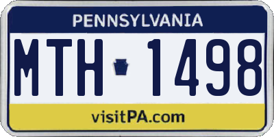 PA license plate MTH1498