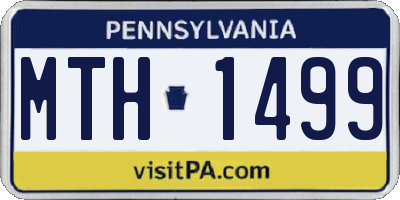 PA license plate MTH1499