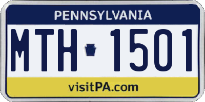 PA license plate MTH1501