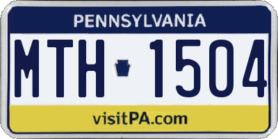 PA license plate MTH1504